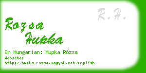 rozsa hupka business card